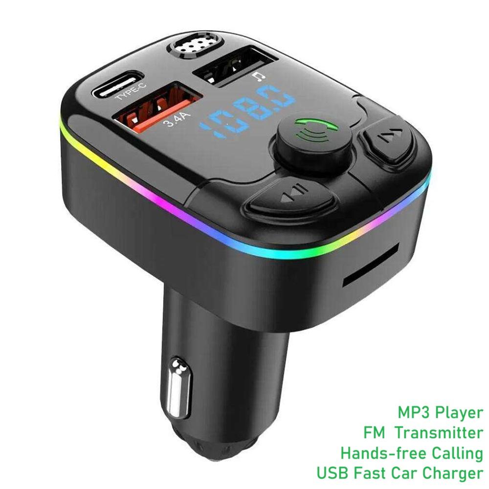 Transmisor FM Bluetooth para Coche con USB-A y USB-C