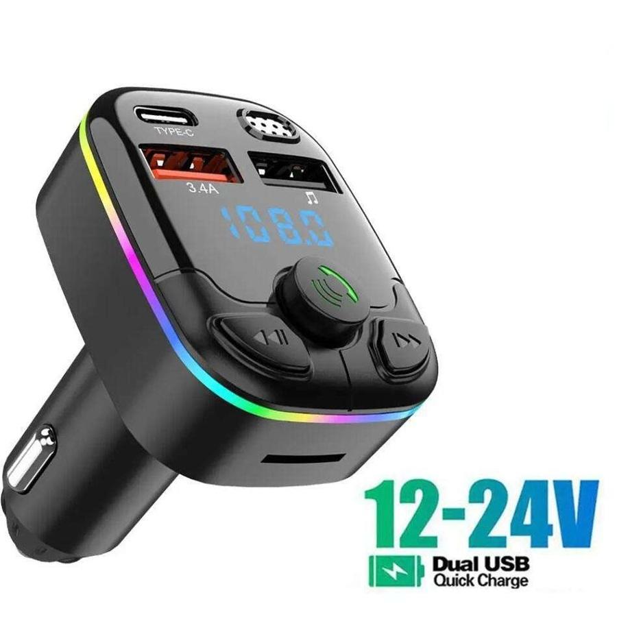 Transmisor FM Bluetooth para Coche con USB-A y USB-C
