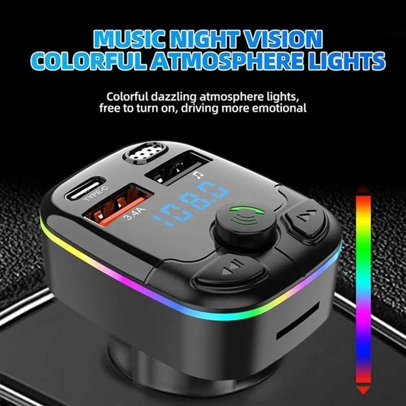 Transmisor FM Bluetooth para Coche con USB-A y USB-C